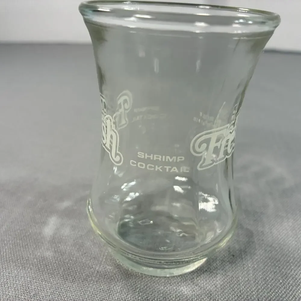 Vintage Fresh Shrimp Cocktail Sauce Glass Serving Cup Seafood Barware Decor